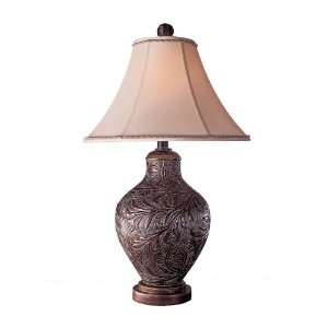  Ambience Leaf Swirl Carved Table Lamp