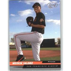  2005 Leaf #172 Merkin Valdez   San Francisco Giants 