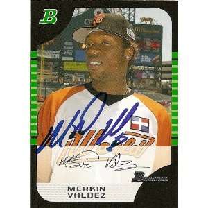  Merkin Valdez Signed Giants 2005 Bowman Card Everything 