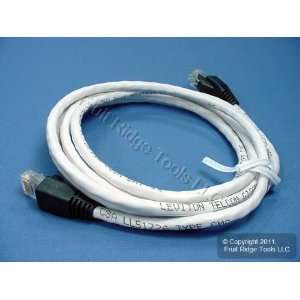  Leviton White Cat 5e 7 Ft Patch Cord Network Cable Booted 