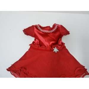  American Girl Pretty Red Dress with a Pretty Snowflake Accent 