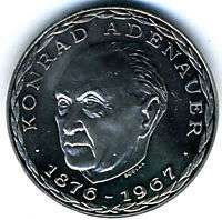 Konrad Adenauer 1976 Big Statesman .999 Fine Silver Art Medal   m463 