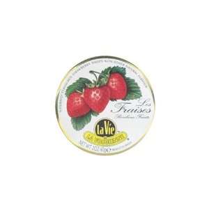 La Vosgienne Strawberry Candy Tin Grocery & Gourmet Food