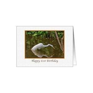    Birthday, 61st, Great Egret Fishing at the River Card Toys & Games