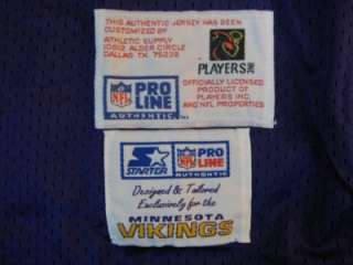 1995 Authentic Vikings Warren Moon STARTER jersey SIGNED PRO Line 