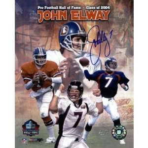  Mounted Memories Elway Autographed HOF 04 Collage Sports 