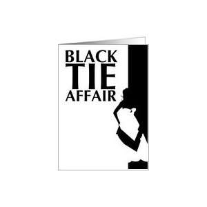 black tie affair  serious silhouette Card