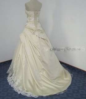 White/Ivory/Champagne Wedding Dress Bridal Gown Custom 4 6 8 10 12 14 