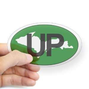  UP Sticker Green Michigan Oval Sticker by  Arts 