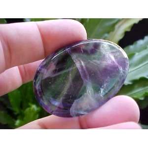   Gemqz Rainbow Fluorite Oval Worry Stone Healing China 