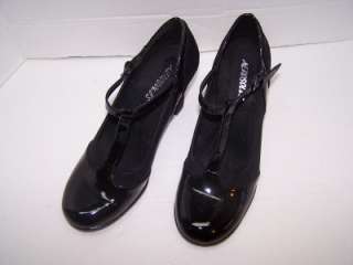 Aerosoles Black Patent Leather & Suede Mary Jane Pumps Heels Shoes 7.5 