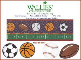WALLIES 1 ROLL SPORTS GROUP Asst Balls Wallpaper BORDER  