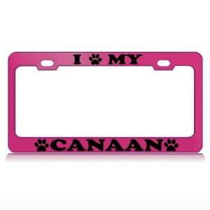  I LOVE MY CANAAN Dog Pet Auto License Plate Frame Tag 