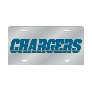   San Diego Chargers Laser Cut Silver License Plate