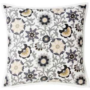  Vitaux Square Decorative Pillow in Cream and Grey