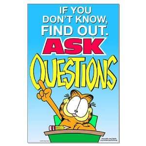  Ask Questions Garfield Humor Large Poster by  