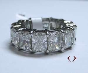 AGI 12.75CT Radiant Cut Diamond Eternity Band F VS PLATINUM  