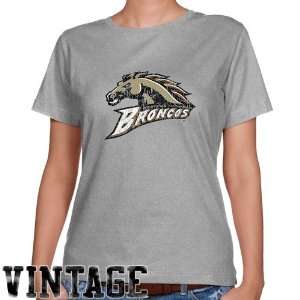  Western Michigan Broncos Ladies Ash Distressed Logo Vintage 