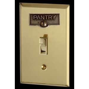  Pantry, Switchplates Antique Solid Brass, PANTRY Switch Tag Antique 