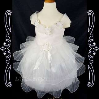   Girls Princess Wedding Pageant Party Dresses NEW Ivory 3,4,5,6,7 years