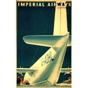  1936 vintage travel & airline poster Imperial Airways 