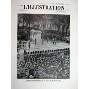    1930 French Print Statue Marshal Foch London
