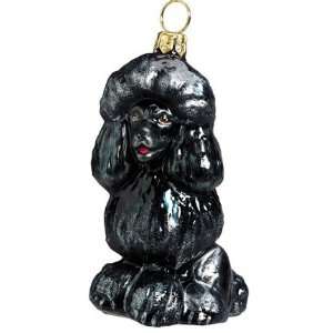  Joy to the World charity black poodle dog glass Christmas 