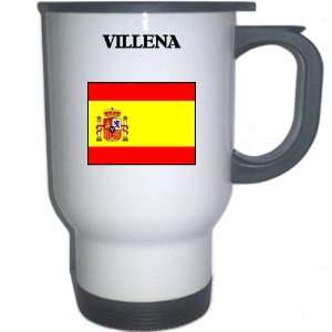  Spain (Espana)   VILLENA White Stainless Steel Mug 