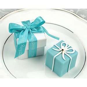 Something Blue Gift Box Candle in Pearlized Box with Satin Printed 