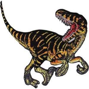  Dinosaur Animal Extinct Striped Velociraptor Embroidered 