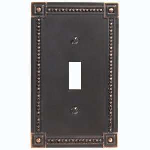 Traditional Bead Aged Bronze   1 Toggle Wallplate