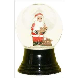  Viennese glass snow globe with Santa holding Teddy Bear 