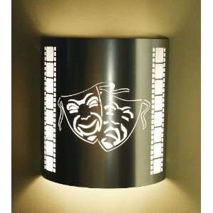  Silver Comedy and Tragedy Theater Sconce with Film