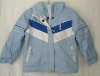 COLUMBIA Girl Light Blue Hooded Jacket Coat Parka 4 5  