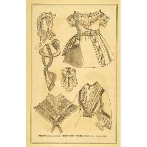 com 1871 Print Infant Bonnet Cap Children Victorian Fashion Clothing 