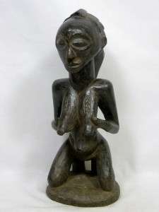 Fine African Art LUBA Kneeling Fertility Spirit Figure  