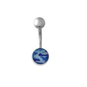   BLUE & WHITE Sexy Belly Navel Ring Military Army Marines Navy Air