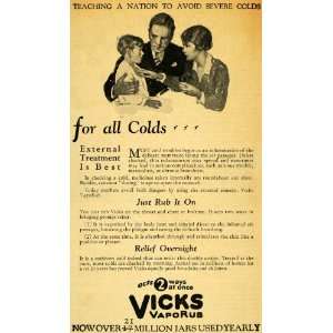  1929 Ad Vicks VapoRub Sick Child Colds Breathing Aid 