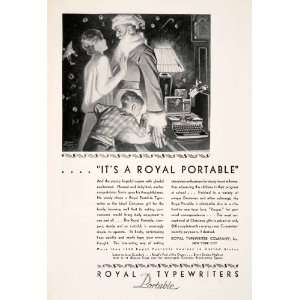 1929 Ad Antique Portable Royal Typewriter Daddy Santa Christmas F 