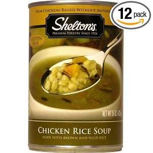 Sheltons Chicken Rice Soup, 15 Ounce Cans (Pack of 12)  