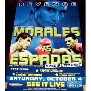  Morales Vs Espadas 2003 Boxing Poster (Sports Memorabilia 