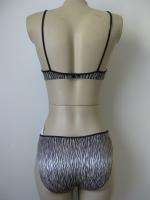 LE MYSTERE ZEBRA PRINT UNDERWIRE SWIMSUIT SZ 32 C SMALL  