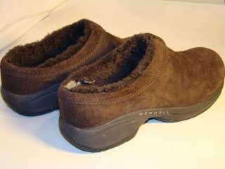 MERRELL SIZE 8.5 PRIMO CHILL MOC CLOGS MULES COMFORT SHOES BROWN FUR 