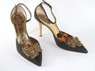 RENE CAOVILLA Jeweled T Strap Evening Heel Shoe 40 NIB  