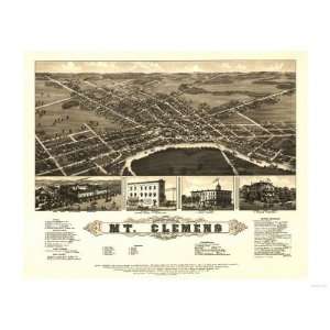  Mount Clemens, Michigan   Panoramic Map Giclee Poster 