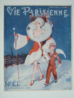 Art Deco Original Cover La Vie Parisienne 1928 Noel  