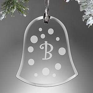   Initial Glass Bell Christmas Ornament   Dot to Dot