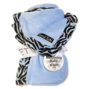    Trend Lab Baby Sweet Safari Blue Velour Ruffle Blanket Baby