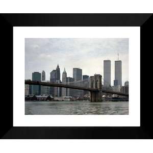  New York City Twin Towers Skyline Large 15x18 Framed Photo 