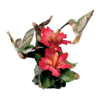 Andrea by Sadek Hibiscus with Two Hummingbirds Figurine  